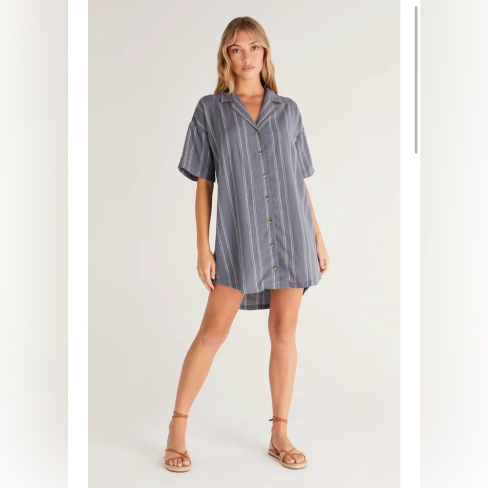 Z Supply Striped Mini Dress in Blue and White